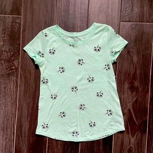 Justice Girls Top;Mint green with Unicorn Panda;10